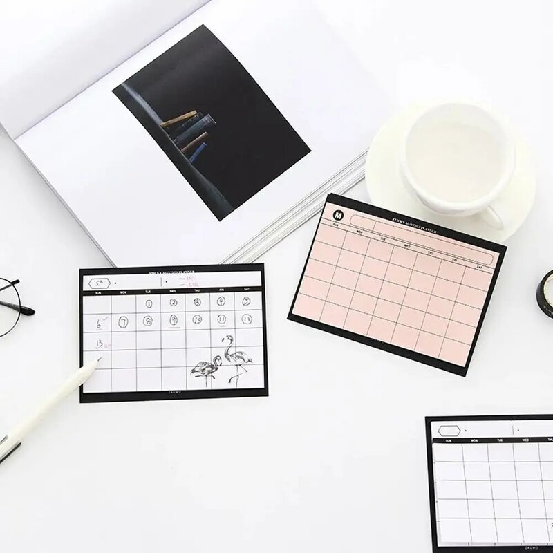 Tearable Agenda Notebook, Escrevendo Pads, Material de Escritório, Papelaria De Papel, Plano Mensal, Mês, Desktop