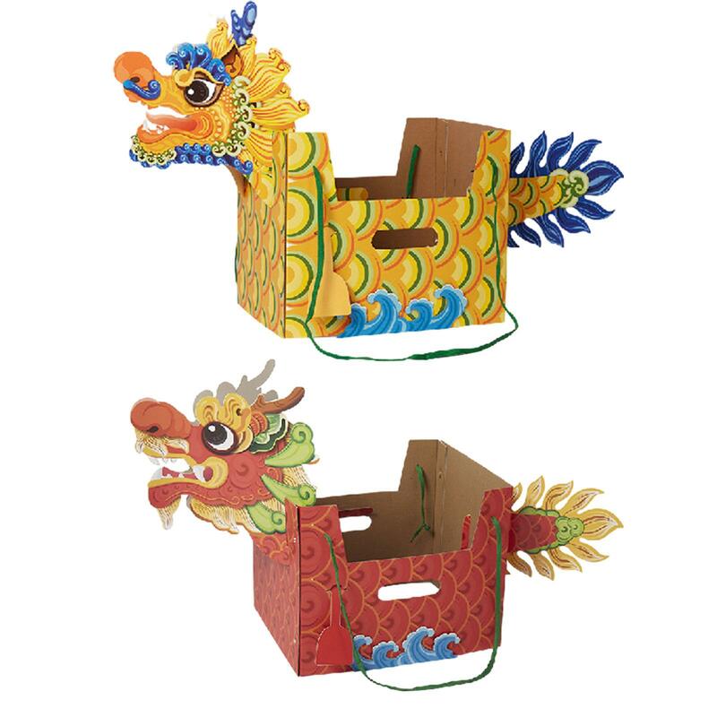 Chinese Paper Dragon New Year Decoration Crafts Chinese New Year Dragon Boat Toys for Spring Festival Party Supplies Toddlers