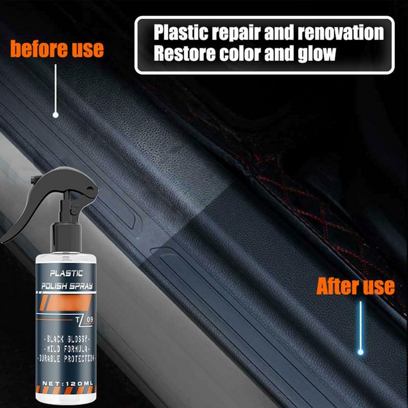 Trim Restorer 120ml Trim Shine Protectant Car Cleaner For Interior Trim Auto Detailing Supplies Restores Lost Color And Luster