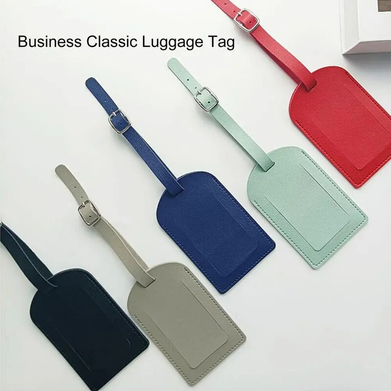 Luggage Tag Delicate Stitching with Flap Cover Easy to Recognize Portable Adjustable Buckle Privacy Protection Anti-scratch Faux