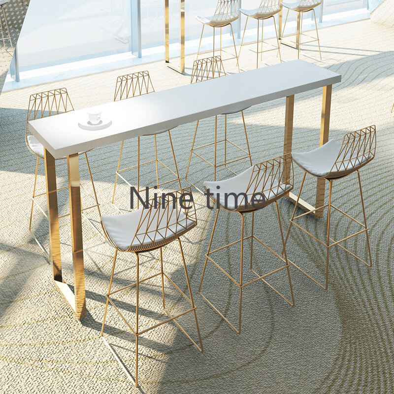 โต๊ะบาร์ทันสมัยหรูหราแบบนอร์ดิกโต๊ะสูงสำหรับปาร์ตี้สูงสีขาวสวยงามโต๊ะ perabot rumah โคซิน่าแบบพกพา