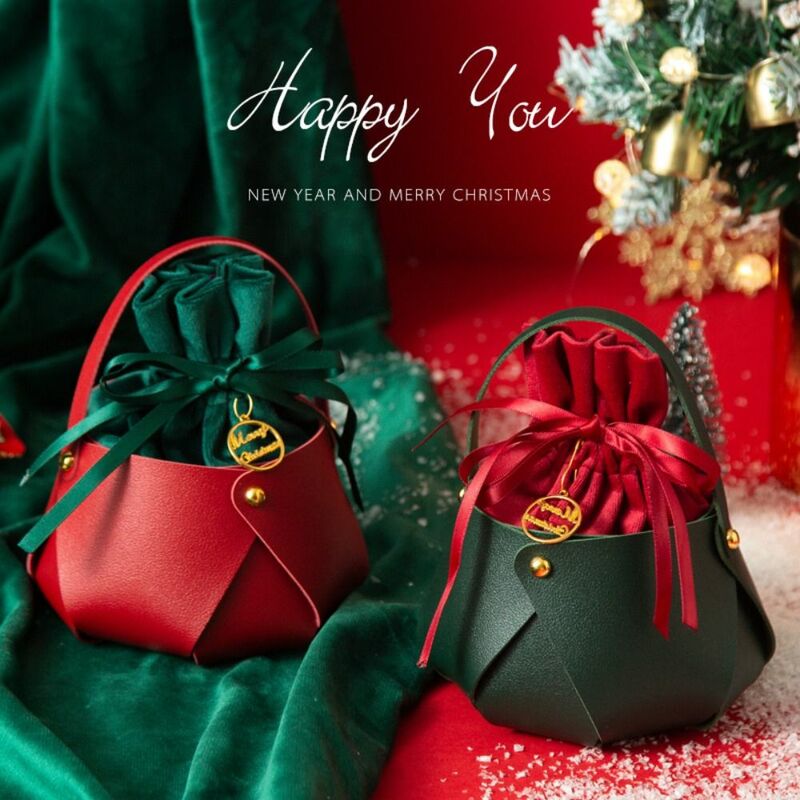 Decorazione ornamento PU borsa regalo per bambini bambini sacchetto regalo di natale sacchetto di caramelle pacchetto materiale sacchetto regalo