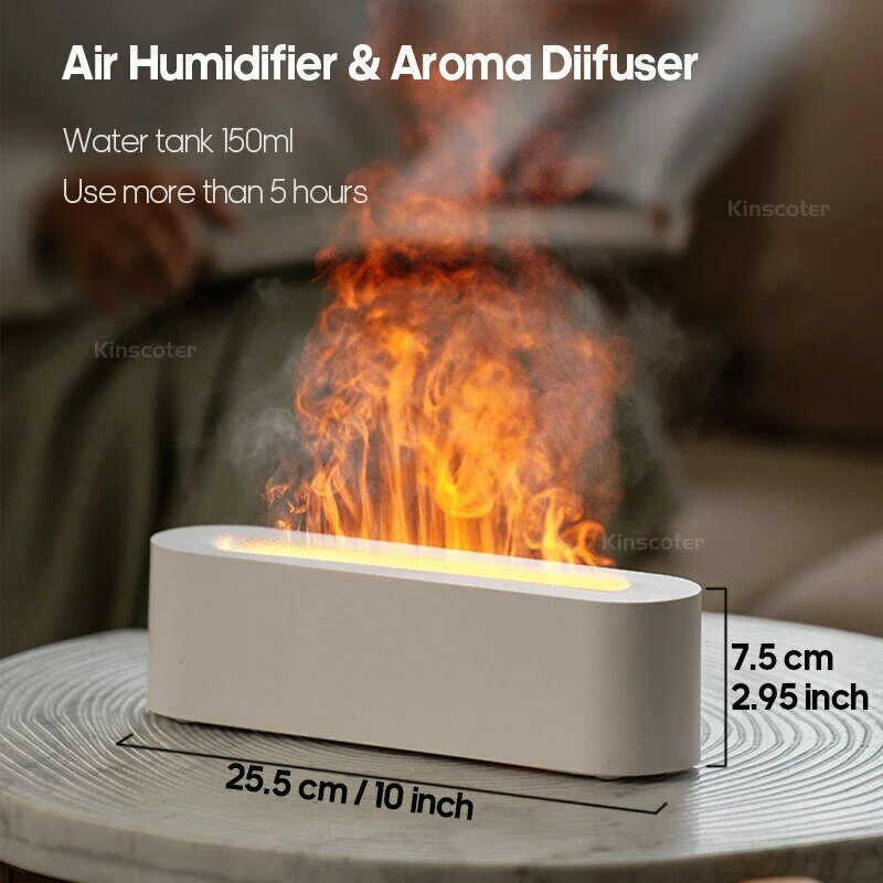Diffuseur d'arômes de flamme RVB, humidificateur USB, lumière de simulation de bureau, supporter ficateur d'air d'aromathérapie pour chambre à coucher, 7 couleurs, le plus récent