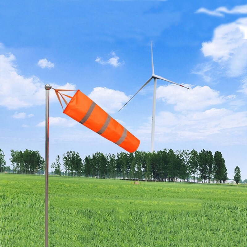 Calzini a vento per aeroporto borsa a vento riflettente impermeabile arancione 60Cm durevole facile da usare