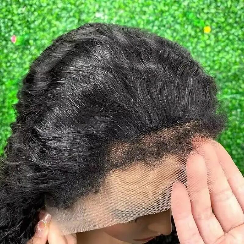 Rizos rizados frontales de encaje 13x4 4x4 encaje Frontal cierre 4C borde rizado cabello de bebé rayita Natural 100% cabello humano brasileño