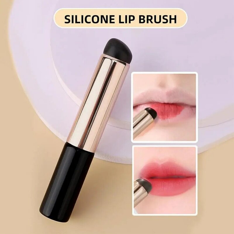 Dark Circle portátil Lip Balm aplicador, escova de silicone macio, mistura de maquiagem, Lip Gloss, corretivo para precisão