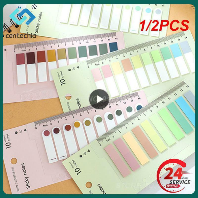 1/2PCS Sheets Flags Tabs Neon Page Markers Paper Index Bookmark Sticky Notes Stationery