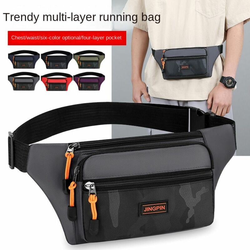 Close Fitting Waist Bags Men Waist Bag Fashion Fanny Pack Multi-layer Chest Bag Anti-theft Mobile Phone Waist Pack Outdoor