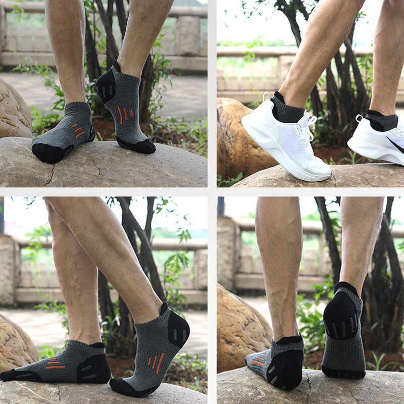 ถุงเท้าถุงเท้ากีฬาผู้ชายเนื้อผ้าหนา3คู่, ถุงเท้าแบบตาข่ายระบายอากาศได้ดีถุงเท้าเล่นกีฬากันลื่นถุงเท้าข้อสั้นถุงเท้าผู้หญิง