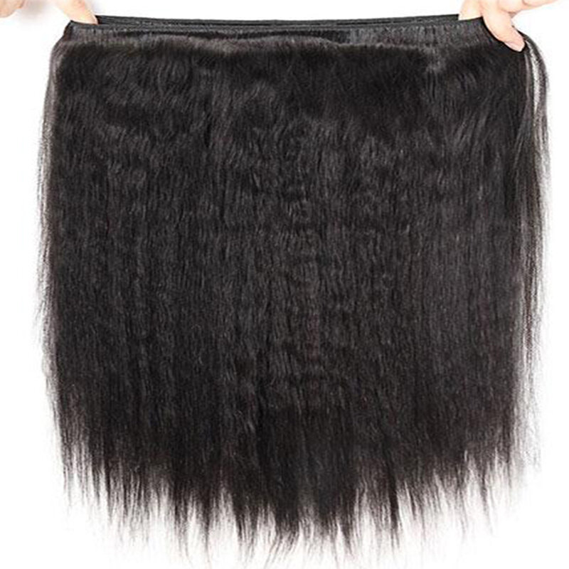 Mongolian Kinky Straight Human Hair Weave Bundles Deal Raw Virgin Hair Tissage Clearance On Sale Yaki Straight Hair Extensions