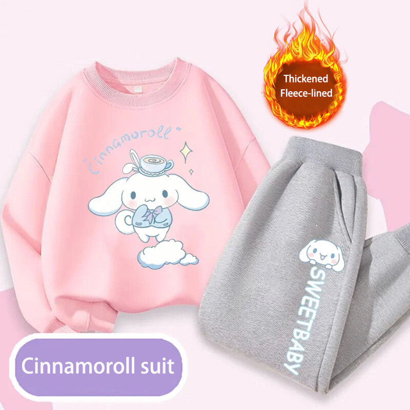 2023 Miniso Winter Kids Fleece-Lined Clothing Kawaii Kuromi Cinnamoroll ...