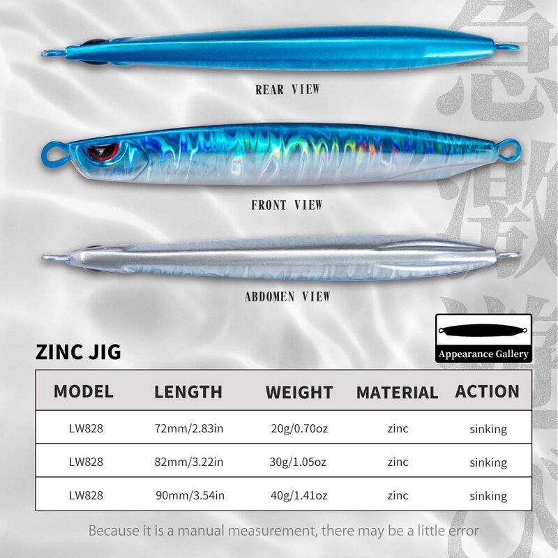 Hunthouse Super Slim SSZ Zinc métal coulée Jig Shore Jigging leurres 20g/30g/40g Zinc appâts artificiels matériel de pêche pour bar de mer