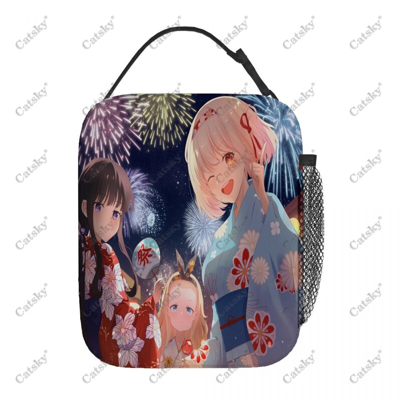 Lycoris Recoil Anime Portable Aluminum Foil Thickened Insulated Lunch Bag Insulated Lunch Waterproof Insulated Lunch Tote Bag