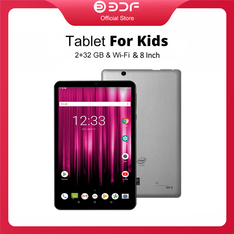 Tableta de 8 pulgadas para niños, Tablet con red WiFi de cuatro núcleos, 2GB/32GB, Google Play, Bluetooth, barata y sencilla, regalo favorito de los niños