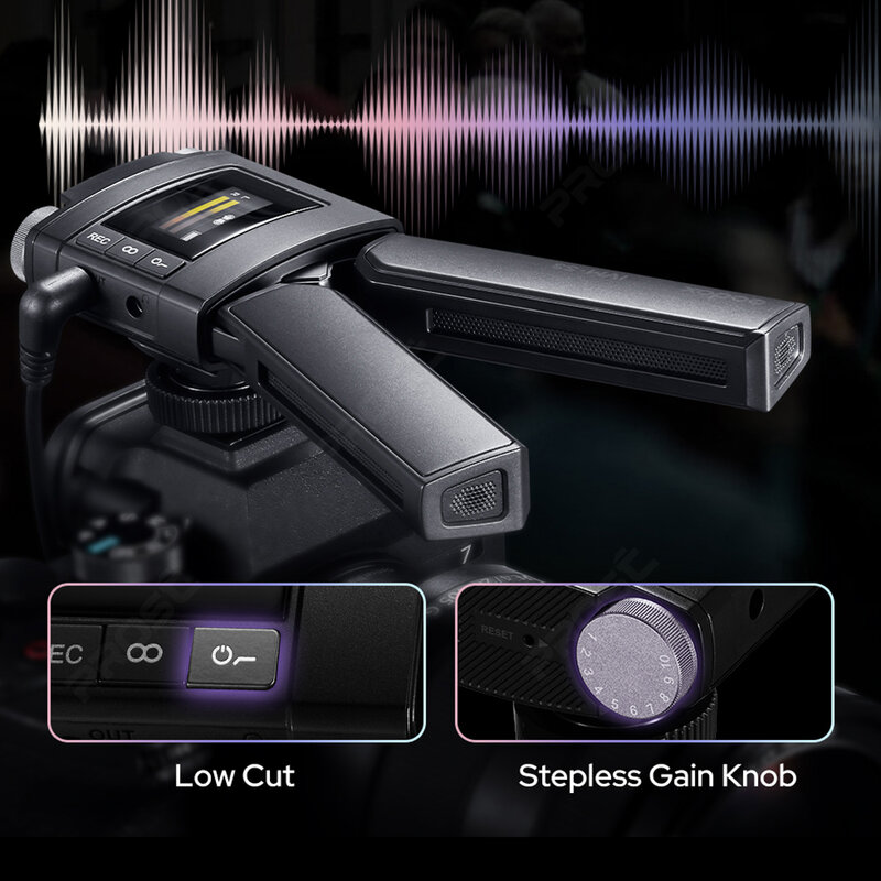 Godox IVM-S3 mikrofon Cardioid tipe Gun, mesin tembak dengan baterai Lithium bawaan untuk ponsel DSLR langsung luar ruangan