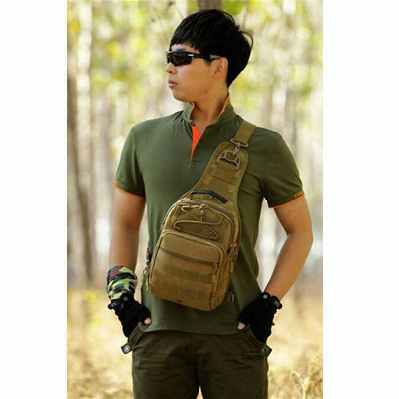 Bolso táctico de nailon militar para hombre y mujer, bolsa de hombro para montar en el pecho, bolso de ocio a la moda, bolso de viaje para acampar