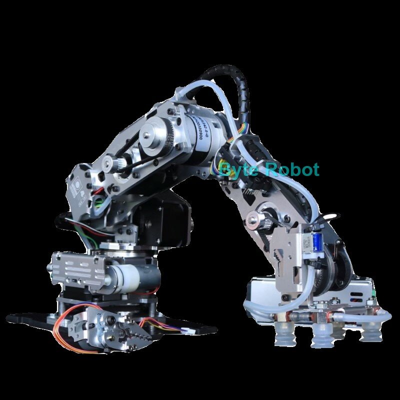 RobotiArm de Metal 4 dof con bomba de succión, Motor paso a paso para Robot Arduino, Kit de bricolaje, Industrial, 4 ejes, modelo de garra