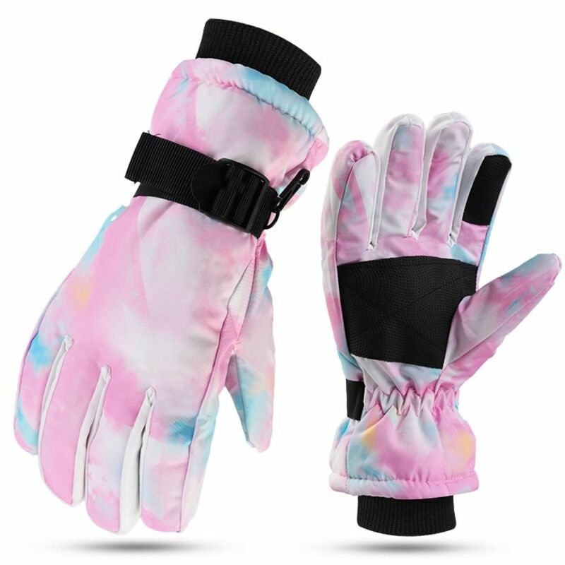 Touch Screen Ski Gloves New Windproof Waterproof Fleece Snow Gloves Non-slip Thicken Warm Riding Gloves Winter Sports