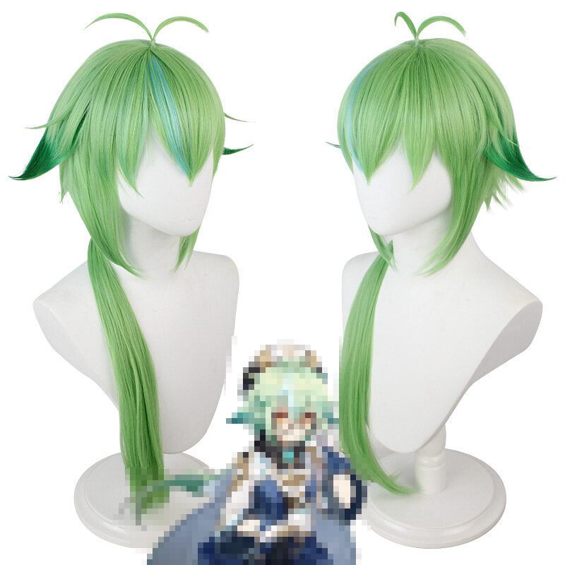 Zielone peruki dla dorosłych Anime Cosplay perwig gra Role Cos symuluje włosy kostium w stylu lolity nakrycia głowy gadżety na Halloween akcesoria karnawałowe