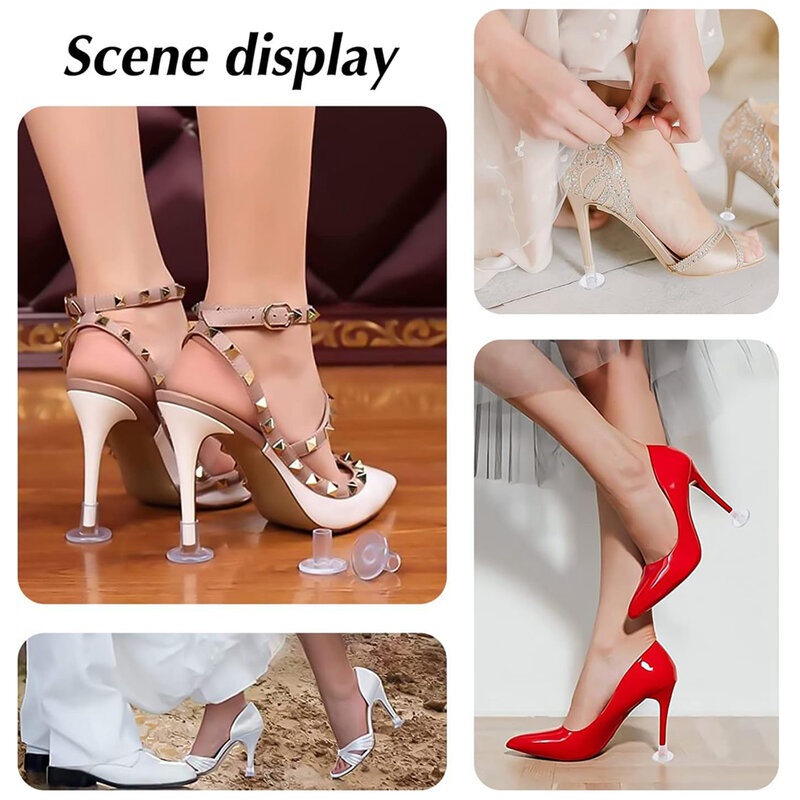 70 Pairs/Lot PVC Heel Caps Latin Dancing Stiletto Covers Heel Stoppers Antislip Silicone Heel Protectors for Grass Wedding Party