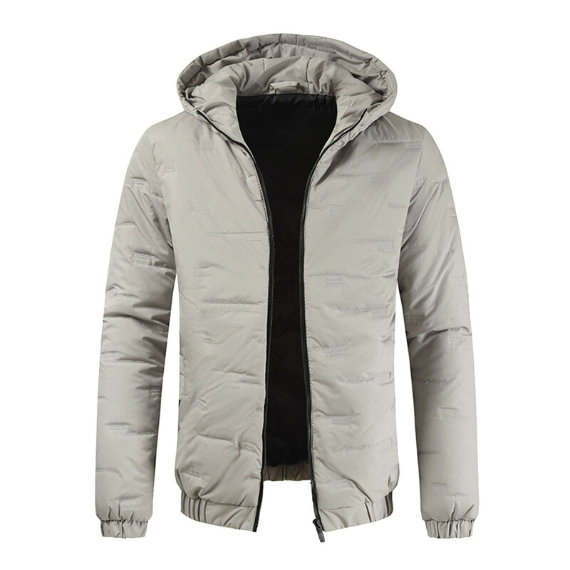 새로운 남성 파카 가을 겨울 코트 솔리드 스탠드 칼라 지퍼 캐주얼 포켓 후드 따뜻한 재킷, 남성용 스트리트웨어 2022