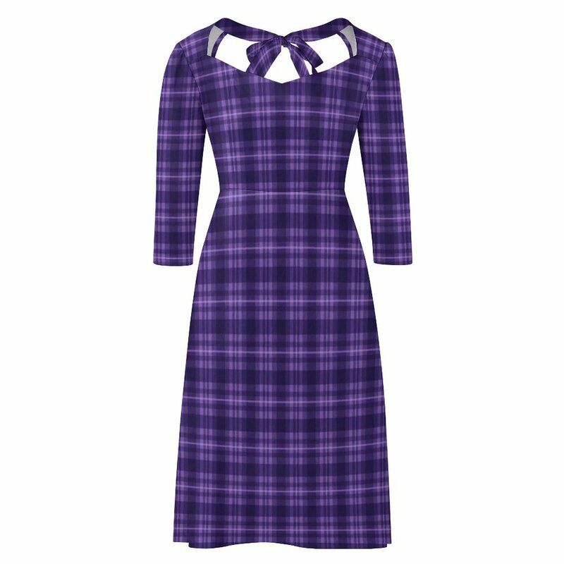 Платье женское летнее в клетку, пикантное пляжное в ретро стиле, фиолетовый уличный модный Повседневный Сарафан оверсайз, подарок на день рождения