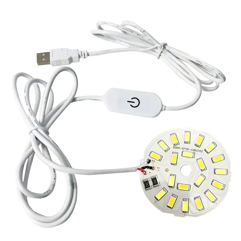 Luces LED USB de 1,5 m de longitud, lámpara de escritorio con interruptor táctil, luz nocturna regulable para lectura de dormitorio, 5V de CC, 3 colores, 3W, 10W