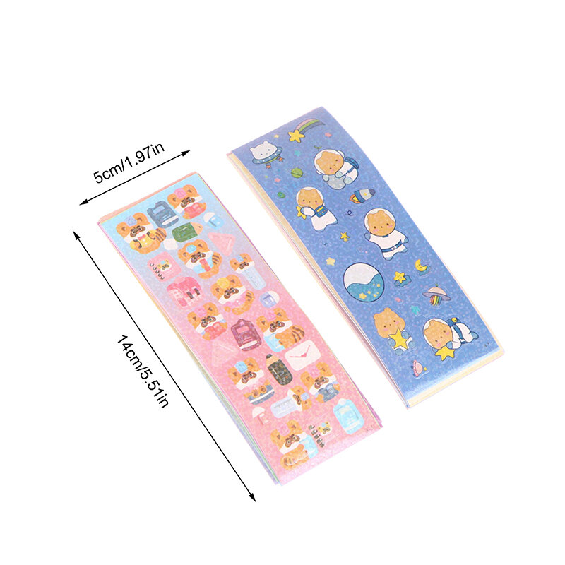 10Pcs Kawaii Handbook Stickers Cartoon Collage adesivo Laser materiale decorativo fai da te Scrapbooking cancelleria materiale scolastico