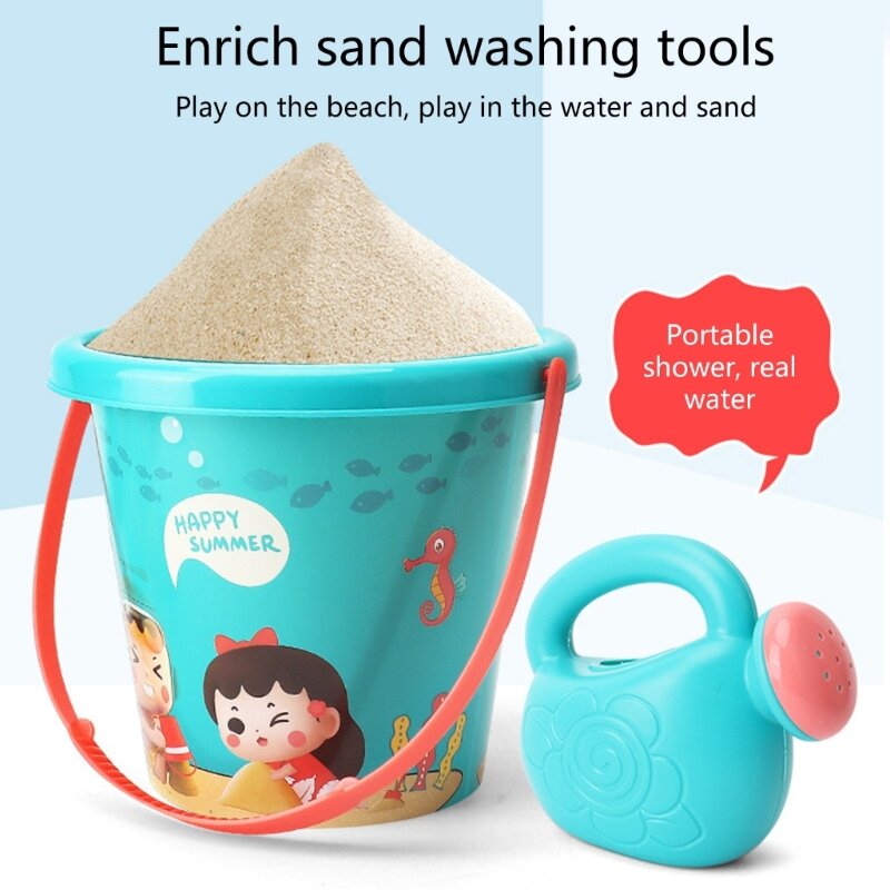 Ember plastik ขุดทรายของเล่นสำหรับเด็กทารก18ชิ้น/เซ็ตพลั่วแม่พิมพ์ทรายขวดรดน้ำเกมชายหาดฤดูร้อนสำหรับเด็ก