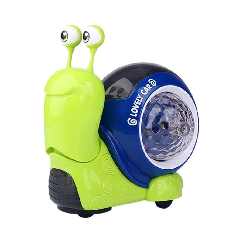 Coche de juguete eléctrico de caracol para niños, música que evita automáticamente la luz de caracol, sonido de concha para niños, regalo luminoso con lindos juguetes N6P9