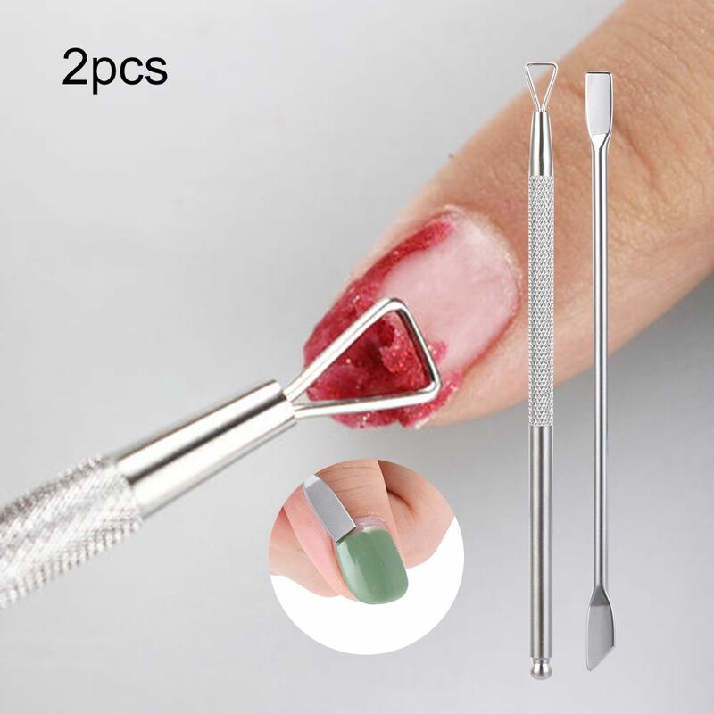 2 szt. Nowe narzędzie do Manicure moda uroda kij pręt zestaw zmywacz do paznokci żel do paznokci Cleaner podwójnie zakończony odpychacz do skórek