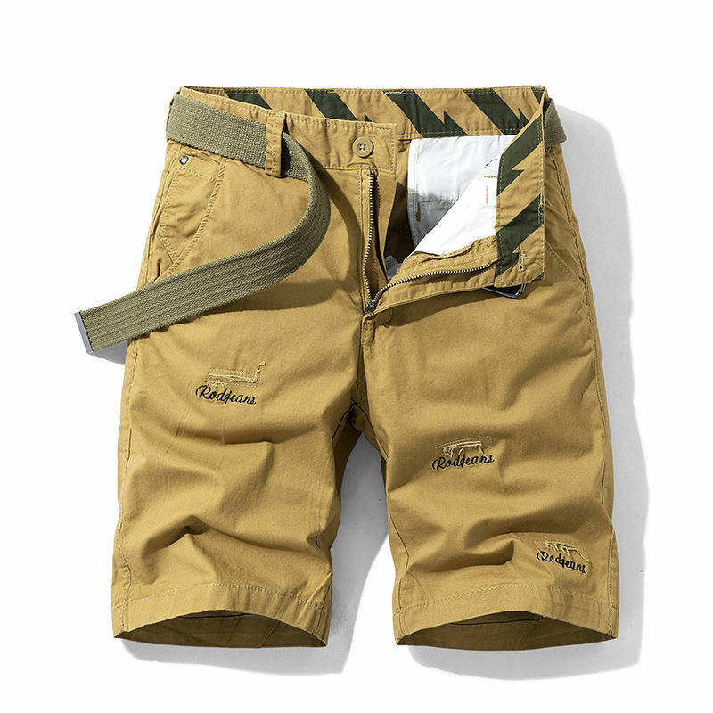 Pantalones cortos a rayas con bolsillos para hombre, Shorts Cargo con cremallera negra, grande y alta a la moda ropa de calle, novedad de 2024