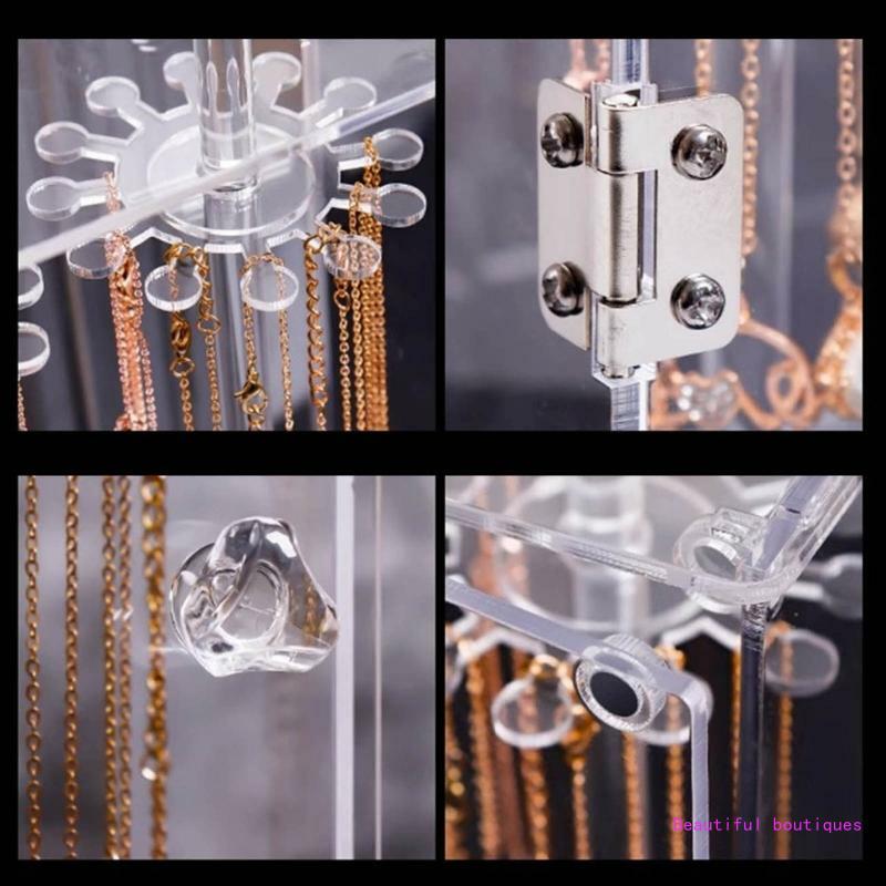 Porte-bijoux en acrylique transparent, présentoir colliers bracelets, étui anti-poussière, livraison directe