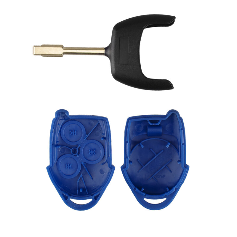 ECUTOOL Brand New 3 Buttons Transit Connect Set Remote Control Key Shell For Ford A17 Blade Blue Case Replacement