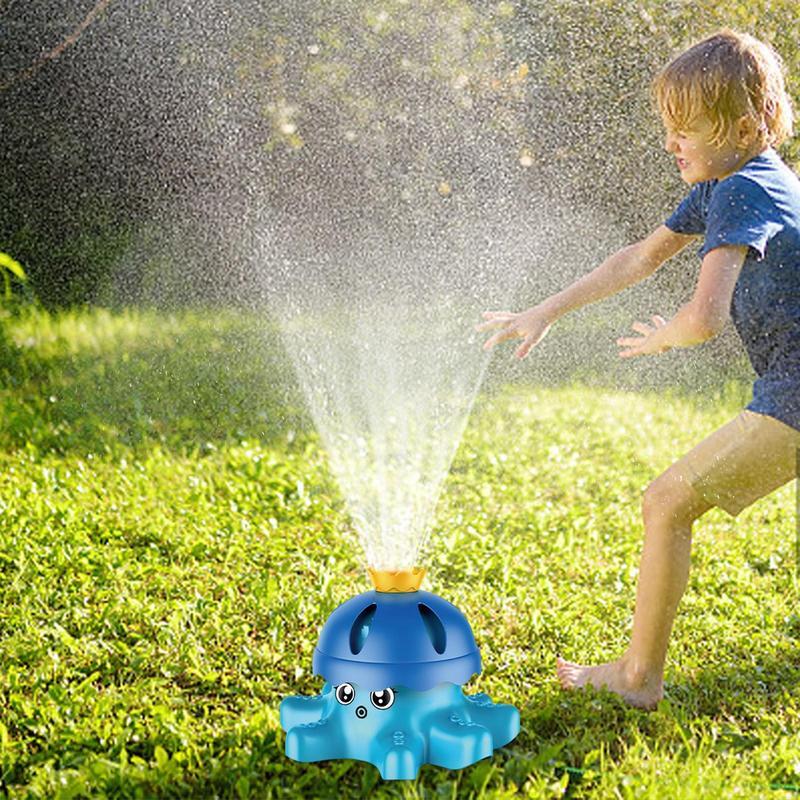 Octopus Water Spray Sprinkler Rotating Outdoor Water Spray Sprinkler Cute Backyard Octopus Sprinkler Toy Water Fun Toy Sprinkler