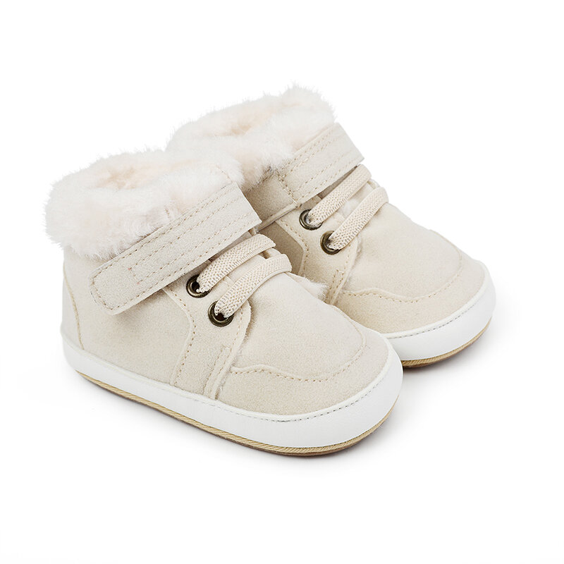 Bottes d'hiver à fermeture pour bébé garçon et fille, chaussures chaudes pour premiers pas