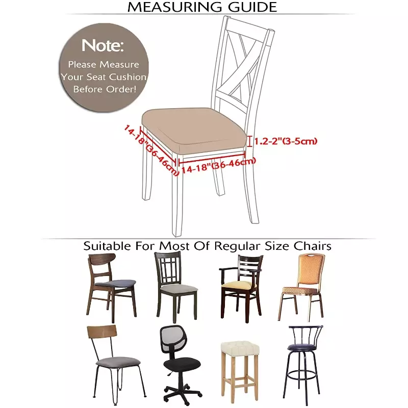 Durable Stretch Jacquard Dining Room Chair Seat Covers Removable Washable Elastic Upholstered Dining Chair Cushion Slipcover
