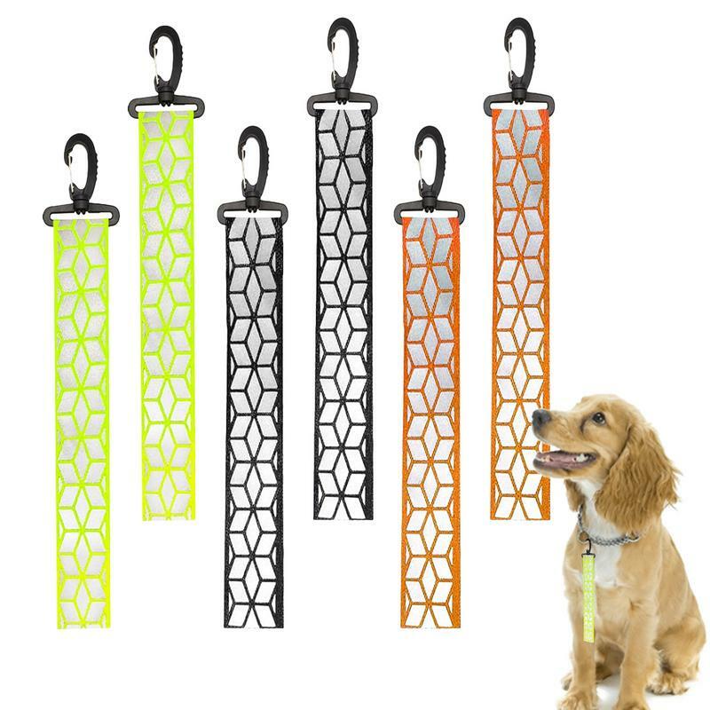 Reflective Tag Keychain Cycling Keychain Safety Backpack Reflector 6PCS Reflector Pendant Reflective Tags Child Safety Nylon