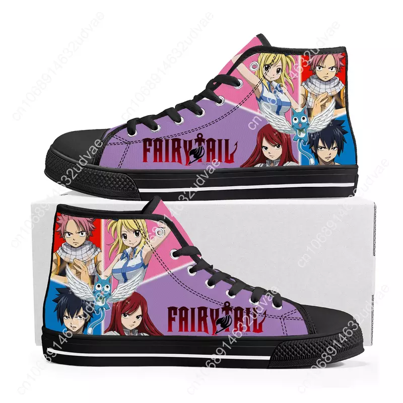 Anime F-Fairy T-Tail Natsu Dragneel High Top Quality Sneakers Mens Womens Teenager Canvas Sneaker Casual Couple Shoe Custom Shoe