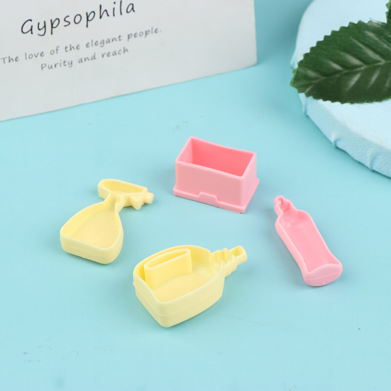 4 teile/satz Puppenhaus Miniatur Reinigung Eimer Waschmittel Waschmittel so tun, als spielen Spielzeug Handkorb Modell