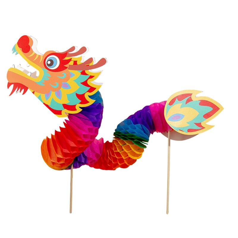 Guirxiété de dragon en papier chinois, jouets décoratifs traditionnels 3D pour parc, fête de mariage, ornements d'extérieur, nouvel an chinois