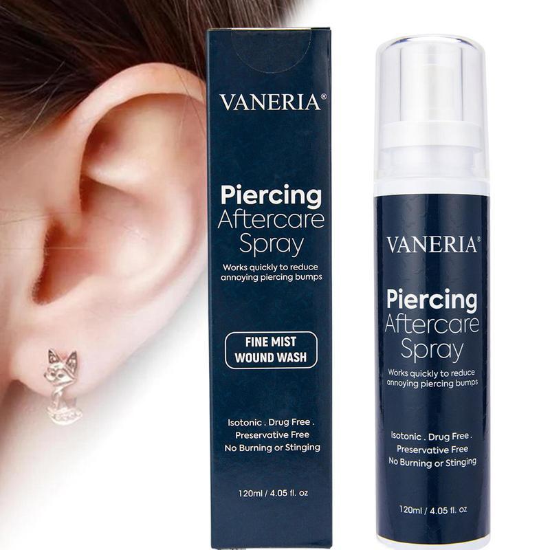 Aftercare Spray Piercing para Piercing do Ouvido do Nariz, Cleaner Wound Wash, Remoção de Névoa Fina, Tratamentos Natural Care, 120ml