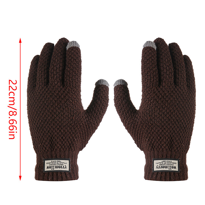 Winter Warm Knitted Gloves Cycling Skiing Touchscreen Wool Knitted Gloves Winter Thick Warm Adult Gloves Mittens For Men Women