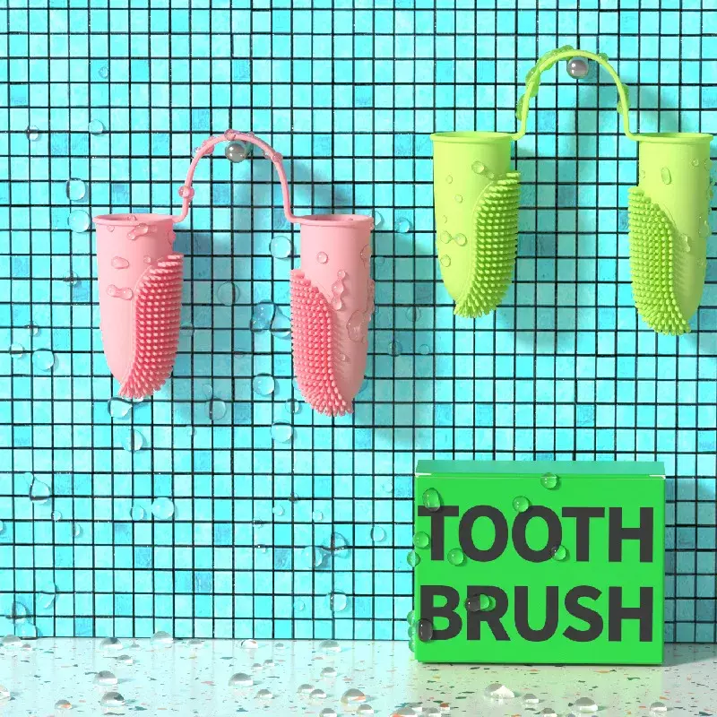 Cepillo de dientes de silicona para perros y gatos, herramienta de Limpieza de dientes de dedo, súper suave, cuidado del mal aliento, no tóxico, suministros de limpieza