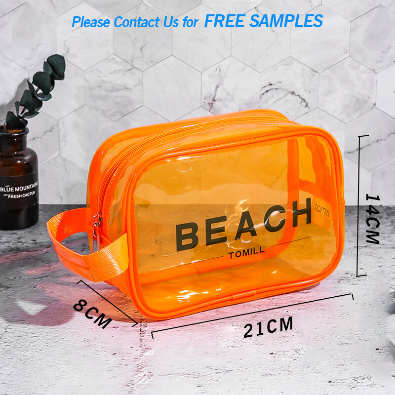 Customized product、Customize waterproof  travel wash zipper toiletry beauty pouch set transparent pvc makeup organizer cos