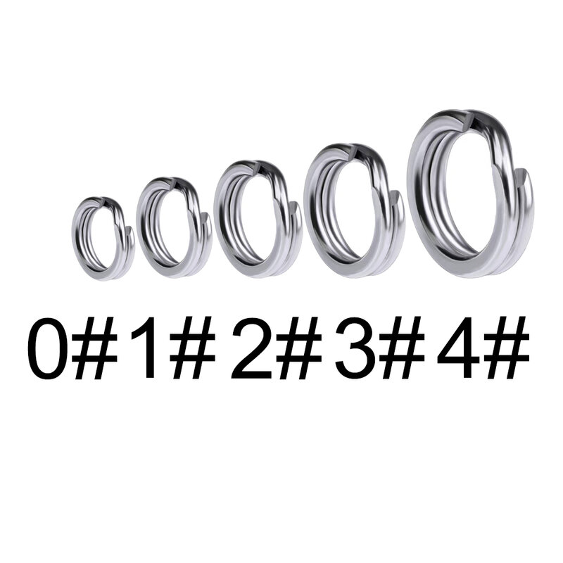 50pcs Stainless steel fishing split Rings flat fishing swivel knot lure double ring fishing split rings strong accessories