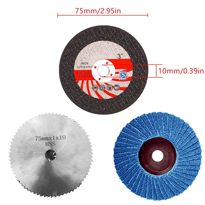 5 pz/set disco da taglio da 75mm lama per sega circolare per smerigliatrice angolare disco abrasivo in pietra metallica mola a lamelle piatte