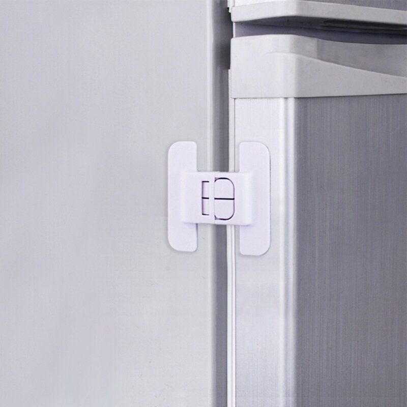 Kunci Kulkas Bayi Kunci Pintu Keamanan Bukti Hewan Peliharaan Mudah Dipasang untuk Freezer