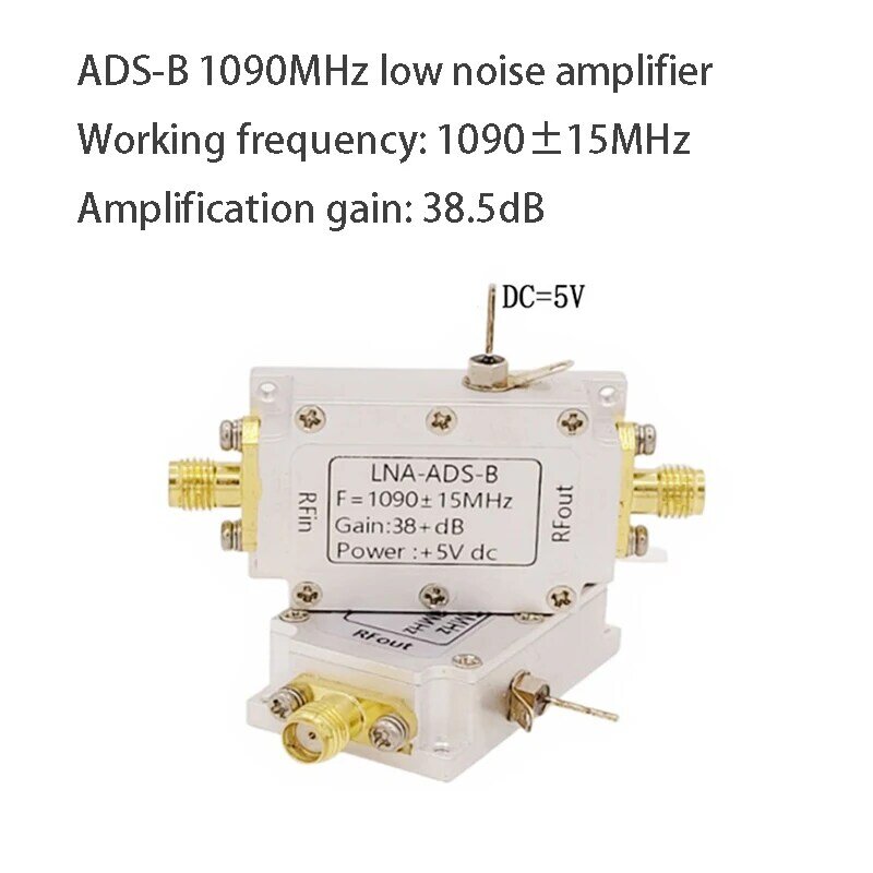 Módulo Bandpass RF, amplificador RF, amplificador ganho, LNA ADS-B, 1090MHz