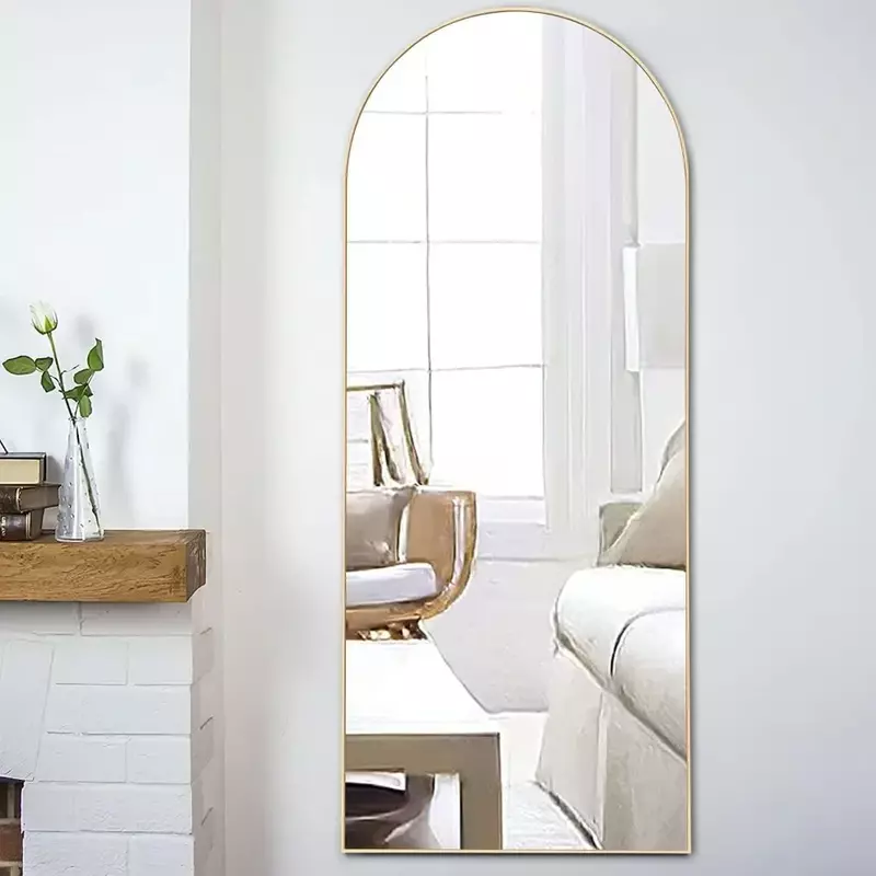 Floor-to-ceiling make-up arched mirrors, large stand-up wall mirrors, vertical hanging, or wall shelves